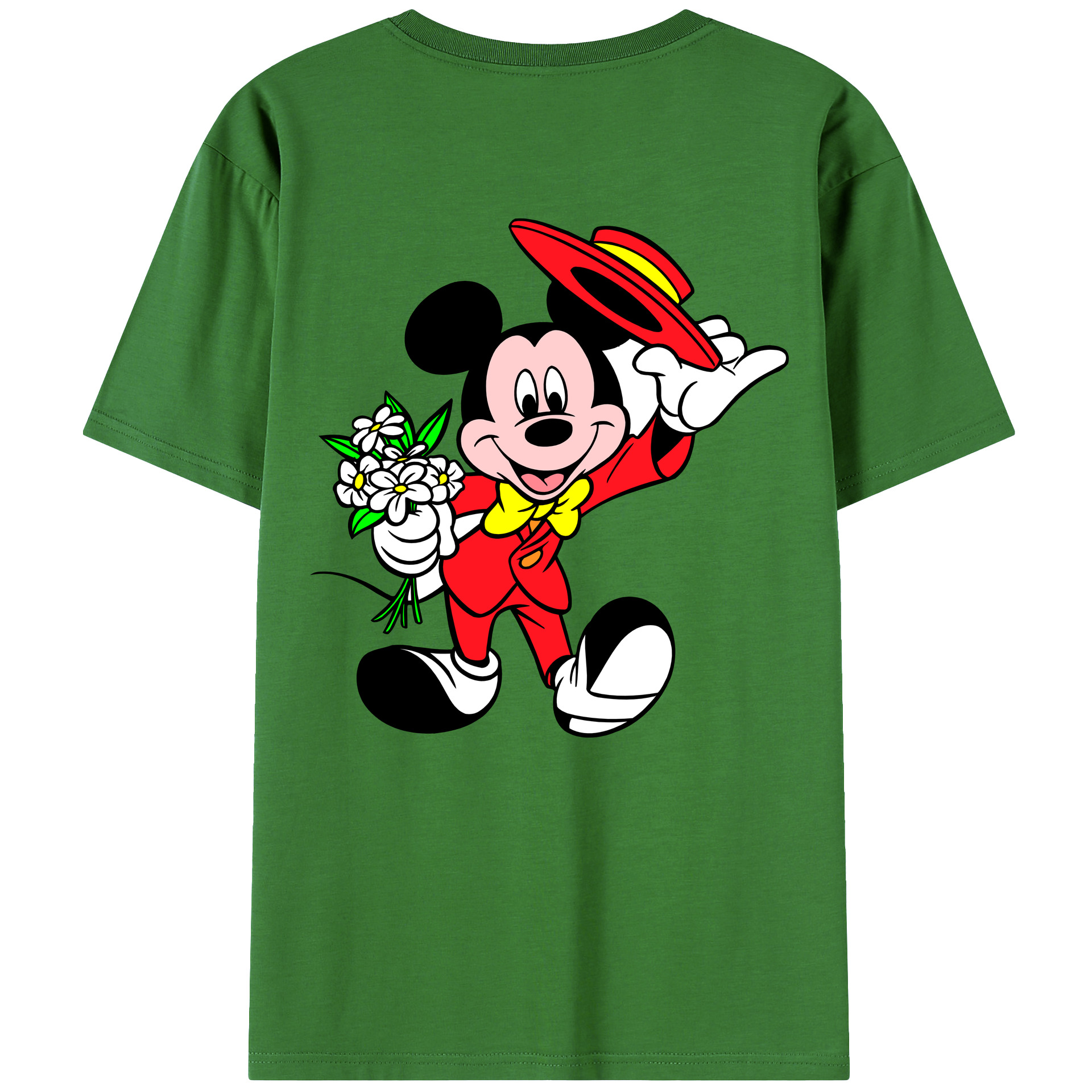 （画像用） ミッキーマウス Mickey Mouse レディース半袖Tシャツ(バックプリント)